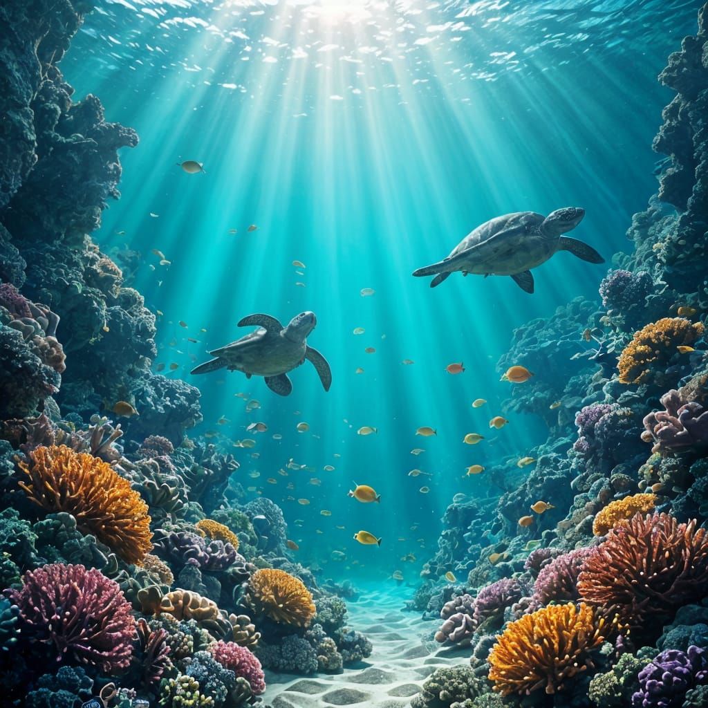 Vibrant Coral Reef Ecosystem in Cinematic Style