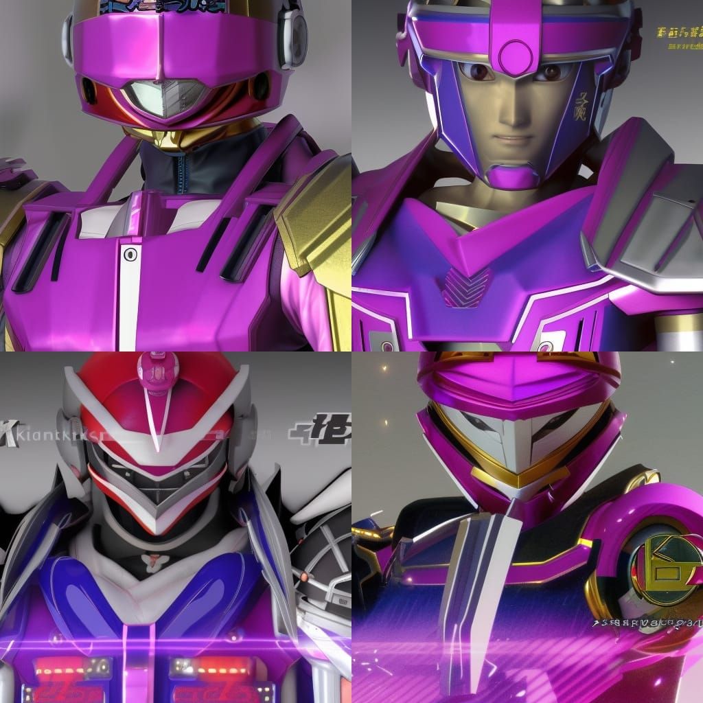 Cyberpunk Turboranger Anime Pencil Sketch in 4K