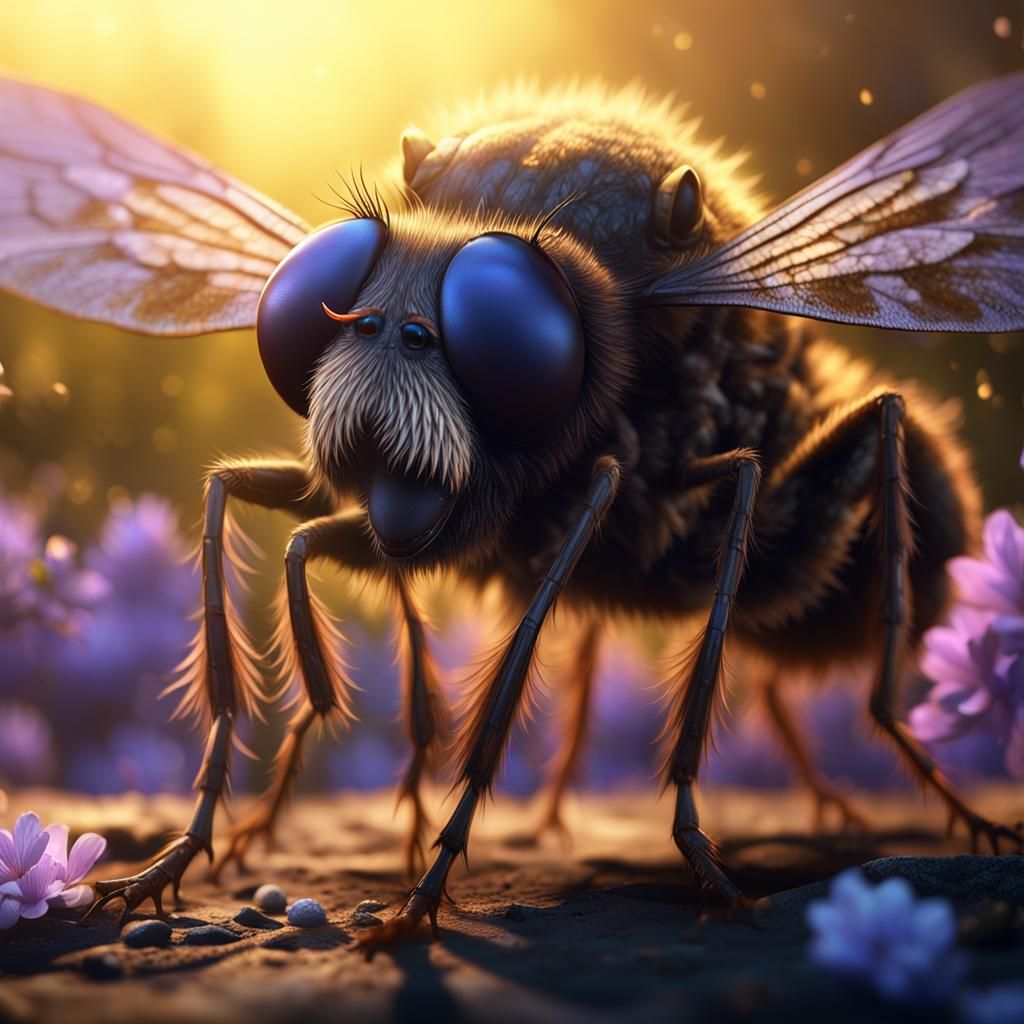European Dung Flies' Last Dance: Cinematic Digital Art