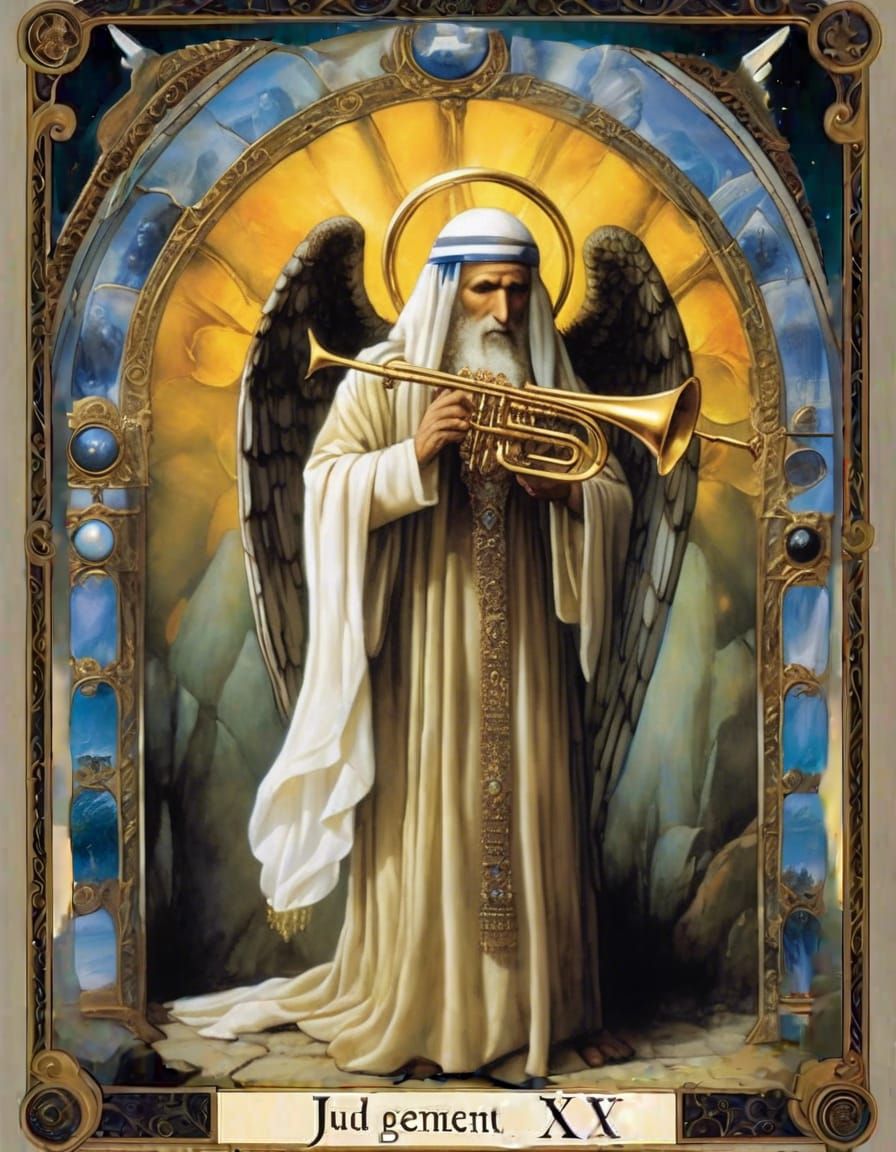 Gothic Tarot Card: Angel Israfil's Judgement