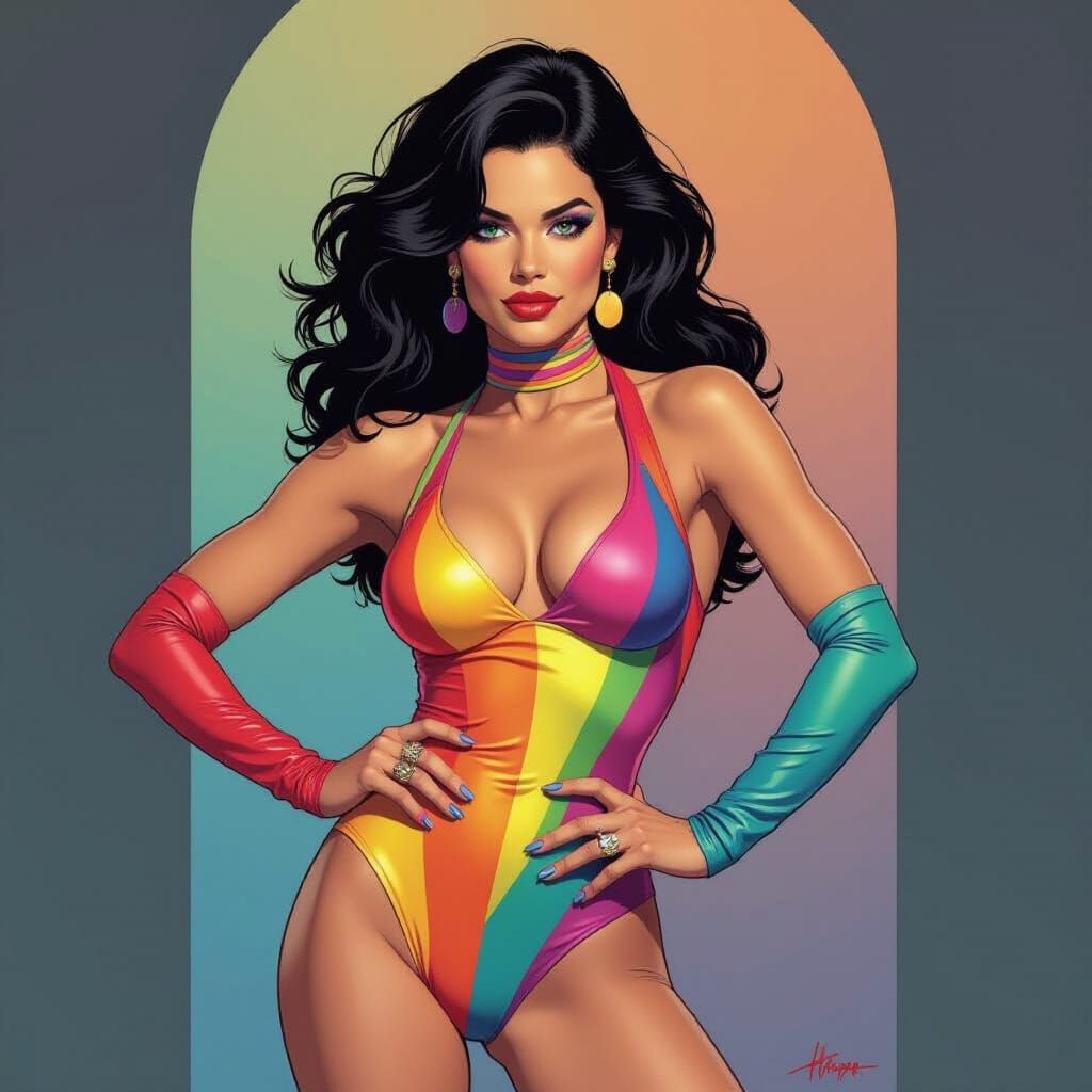 Woman in Leotard: Nagel, Mead, and Giger Inspired Art