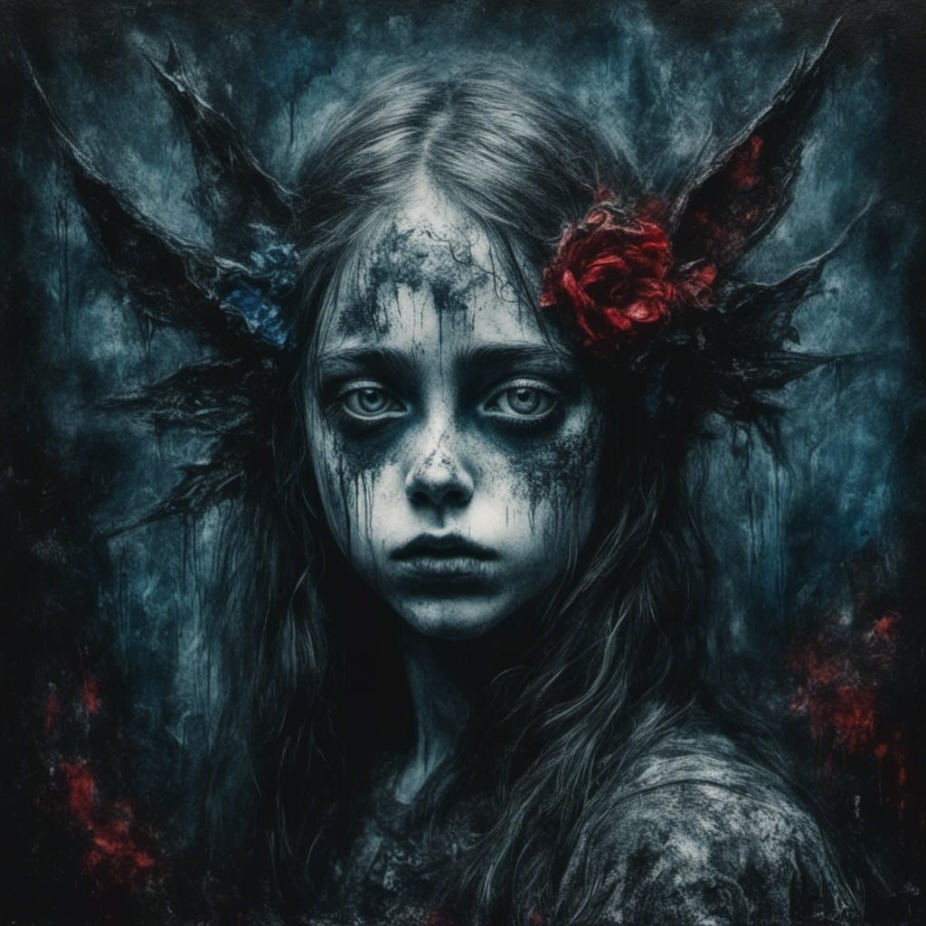 Fae Portrait in Charcoal with Cinematic Lighting