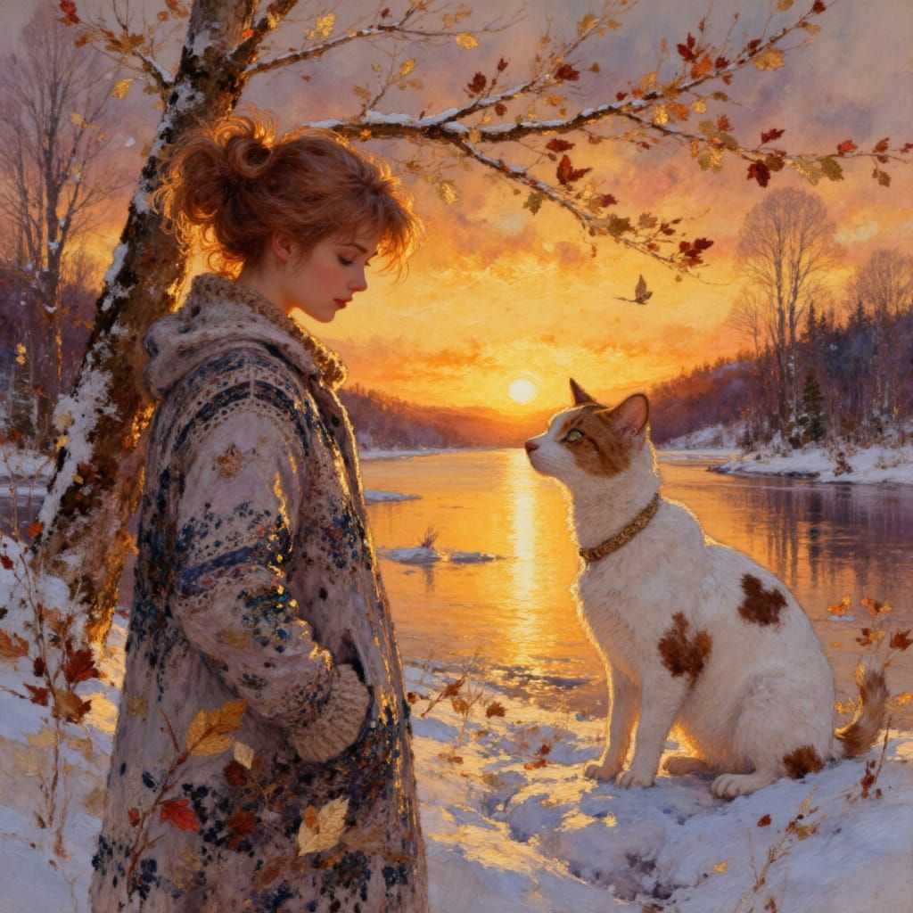 Sunset with my Cat-Dog