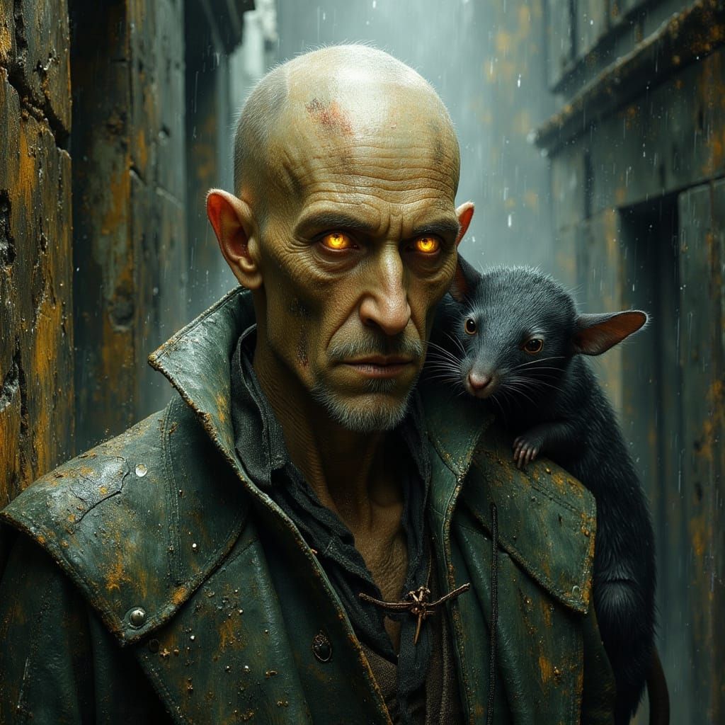 Grotesque Plaguemaster in Dark Oil Paint Style