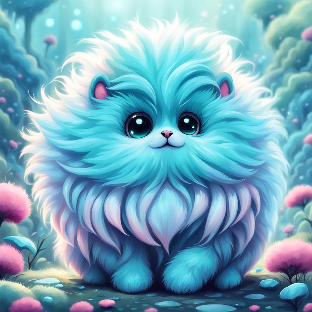 Dreamlike Surreal Fluffy Creature Fantasy Art