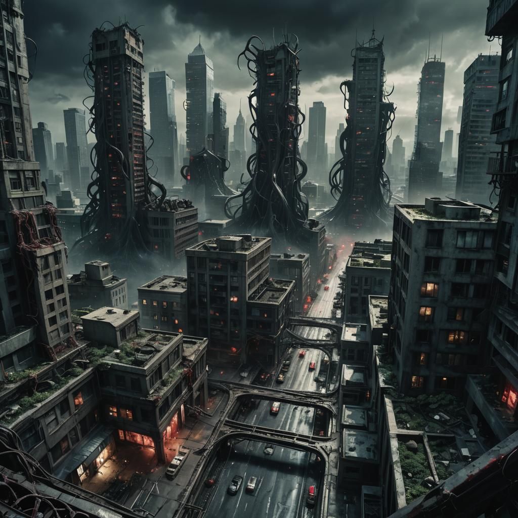 Symbiote Invasion: A Cityscape Apocalypse in Biomechanical H...
