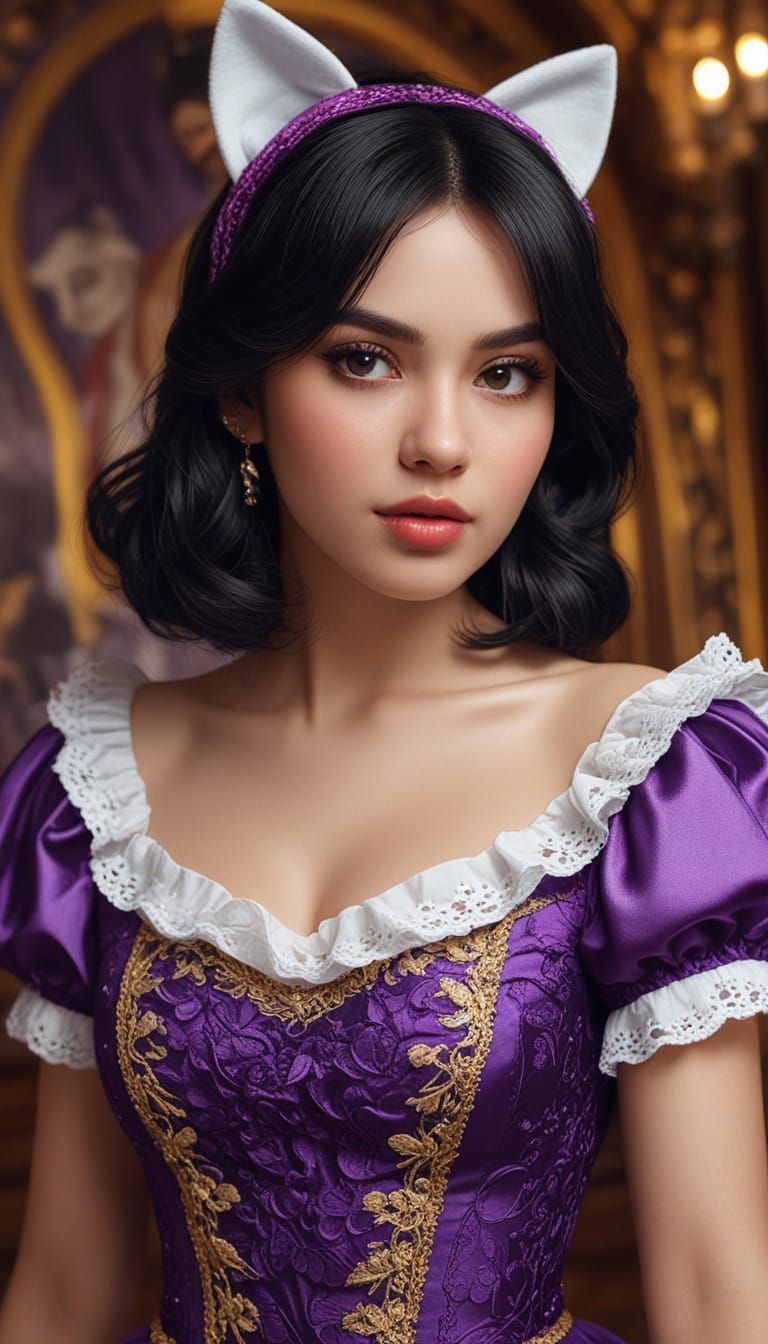 Vibrant Cat Eared Princess in Whimsical Fantasy Portrait