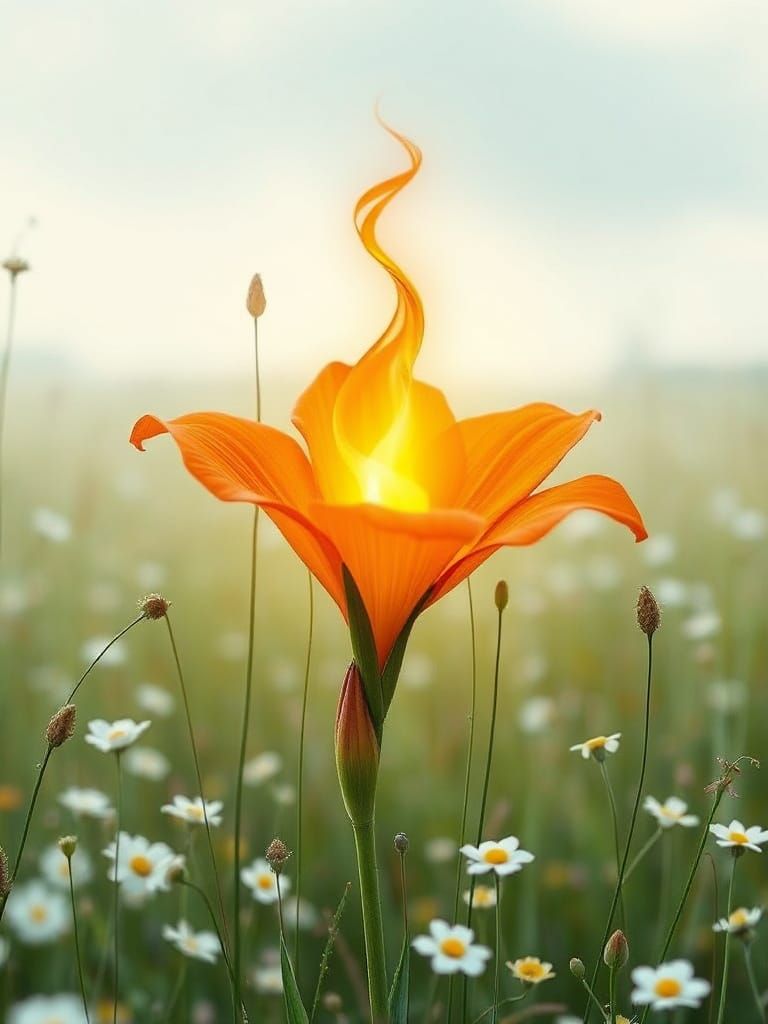 Majestic Orange Lily Blooms in a Serene Meadow