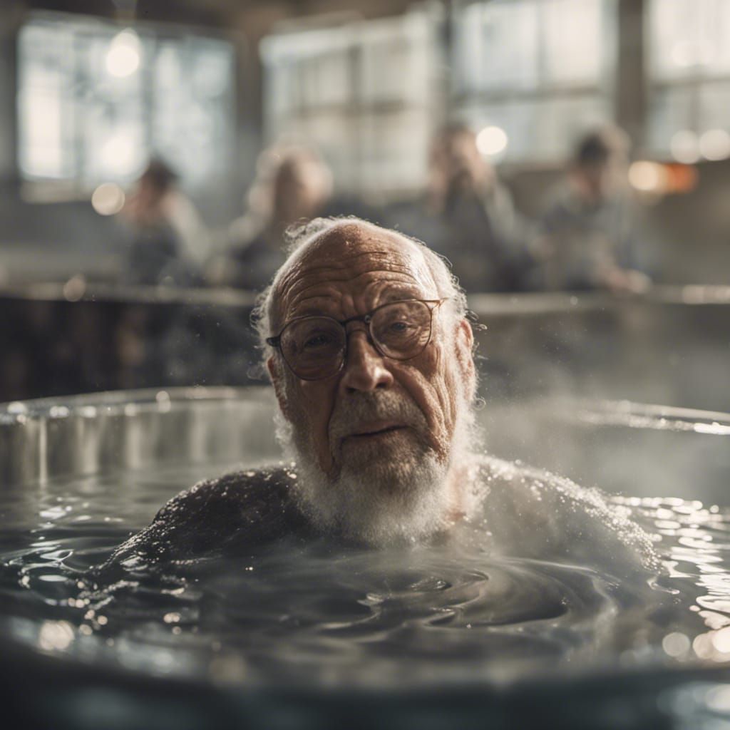 Ethereal Human Figure Submerged in Vinegar Brine