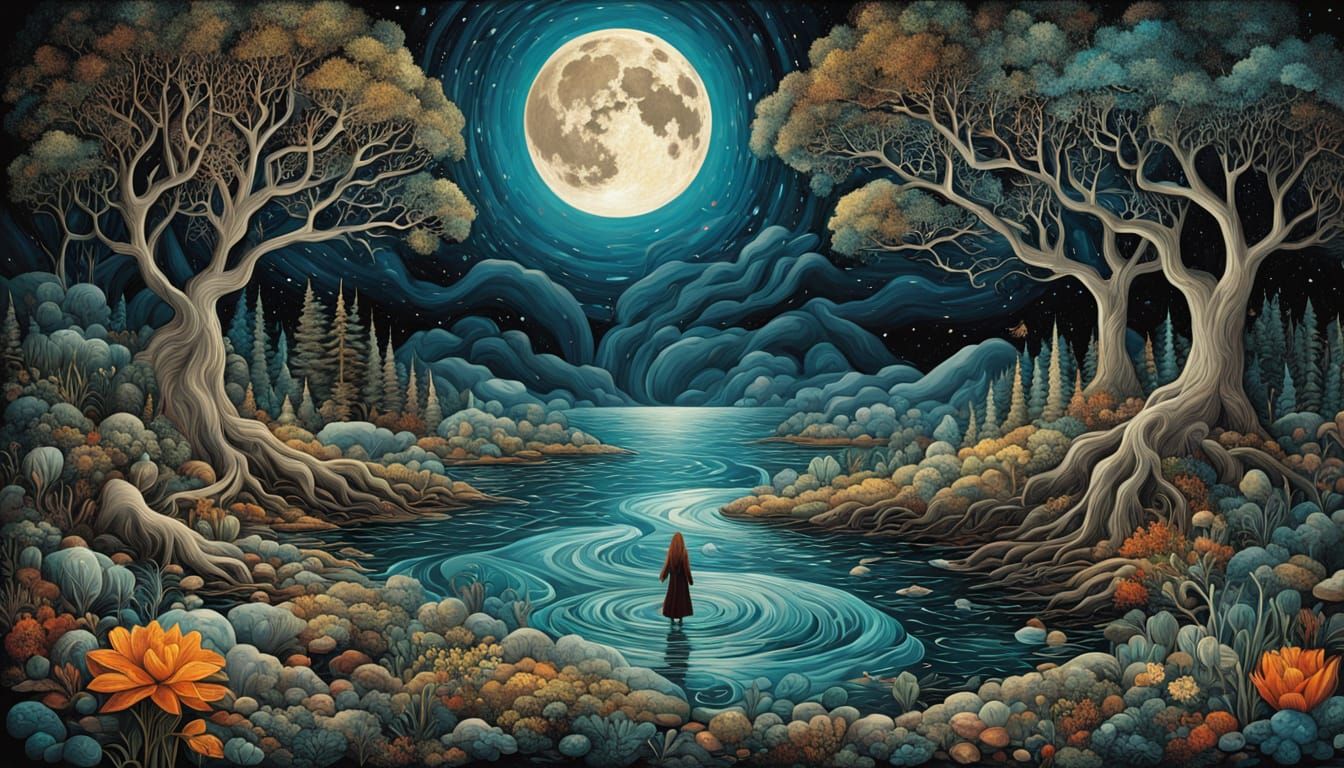 Surreal Nature Spirit Connects with Earth and Cosmos in 8K D...