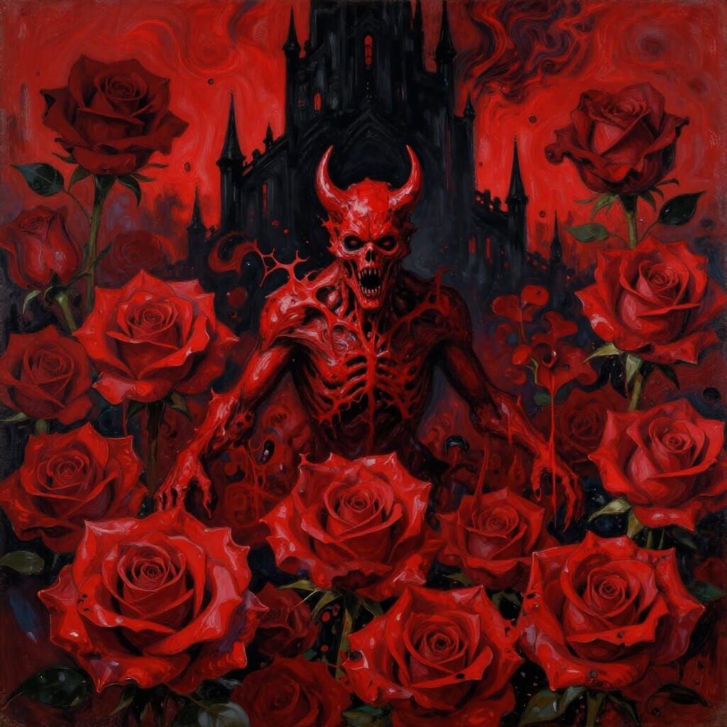 Crimson King of Madness Amidst Sharp Roses, Dark Tower