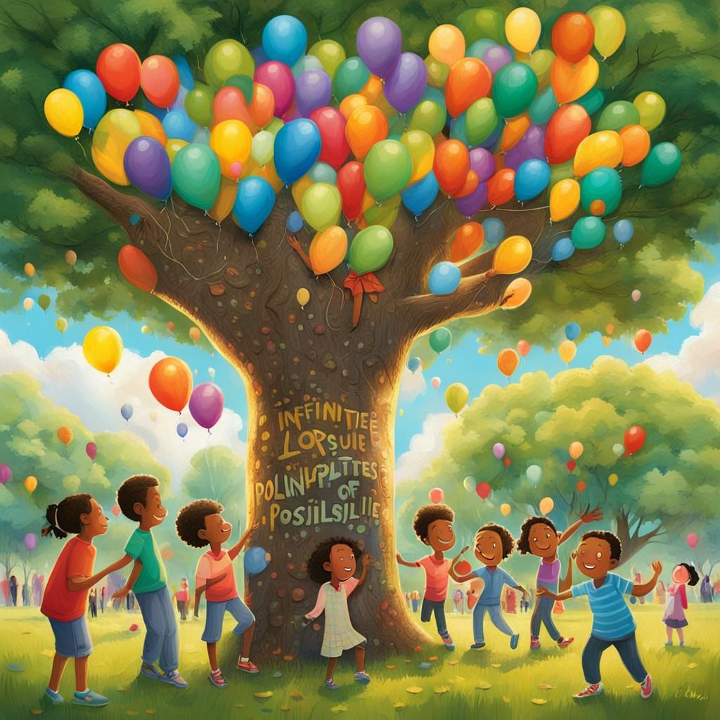 Vibrant Hopefulness: Diverse People in Lush Park