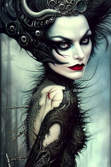 Sinister Portrait of Cruella de Vil in Digital Art