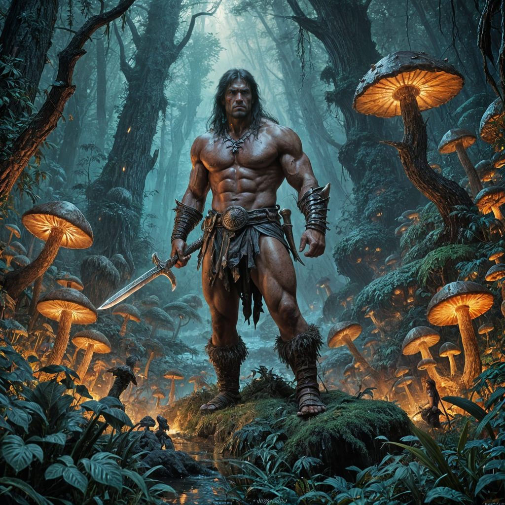 Epic Conan Discovers Glowing Mushroom Grove in Hyperrealisti...