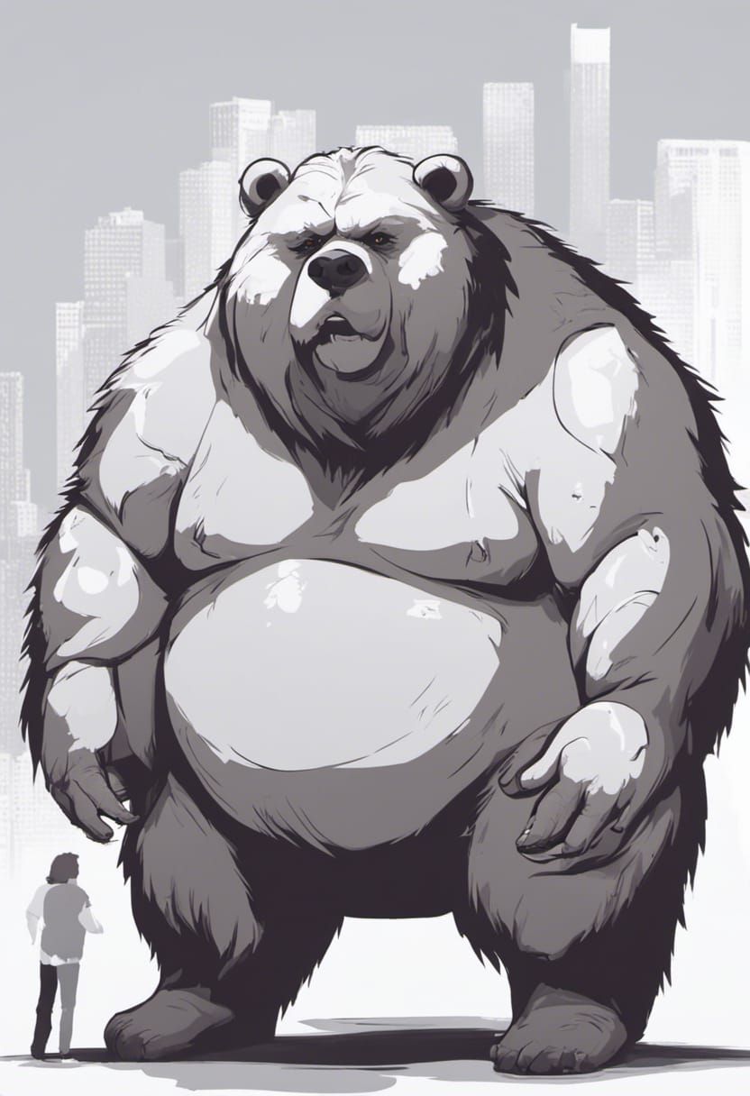 Obese Bear Shopping: Graffiti Art in Supermarket