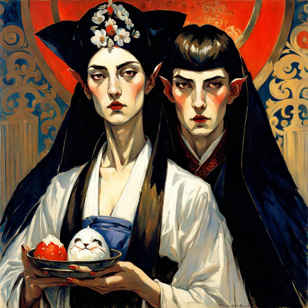 Vampire Lord with Onigiri, Inspired by Vrubel