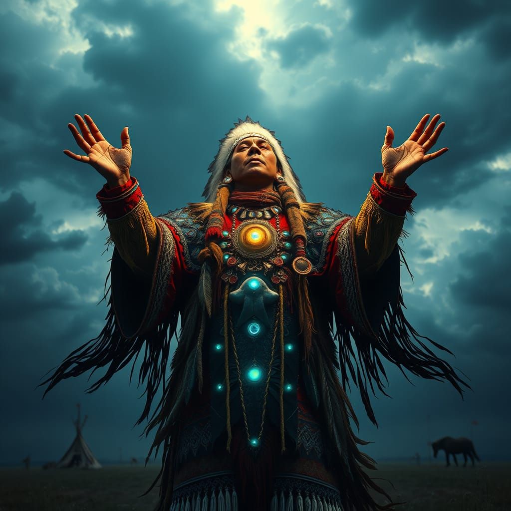 Majestic Weather Maker in Cosmic Robes, Blackfoot Spirituali...