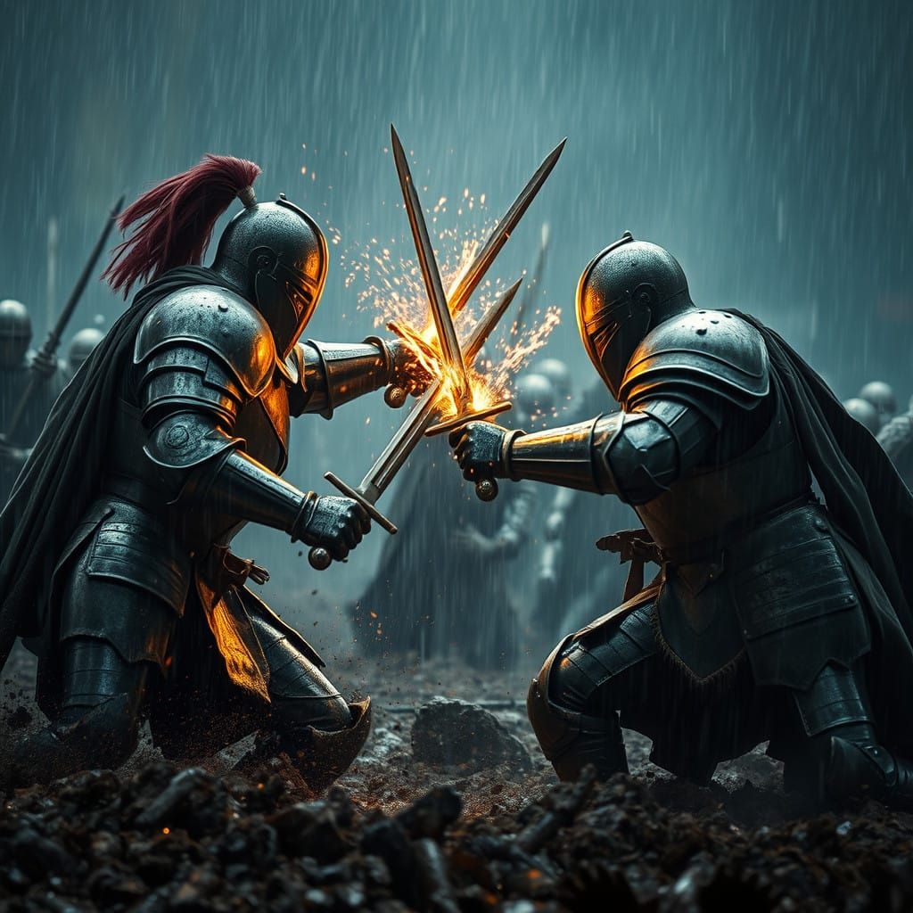 Epic Medieval Battle in Muted Realism