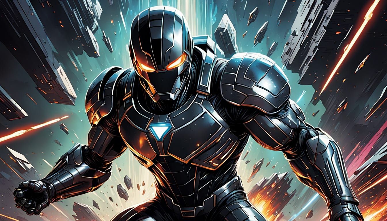 Sleek Spacecraft Battles in Neon-Lit Cosmic Chaos