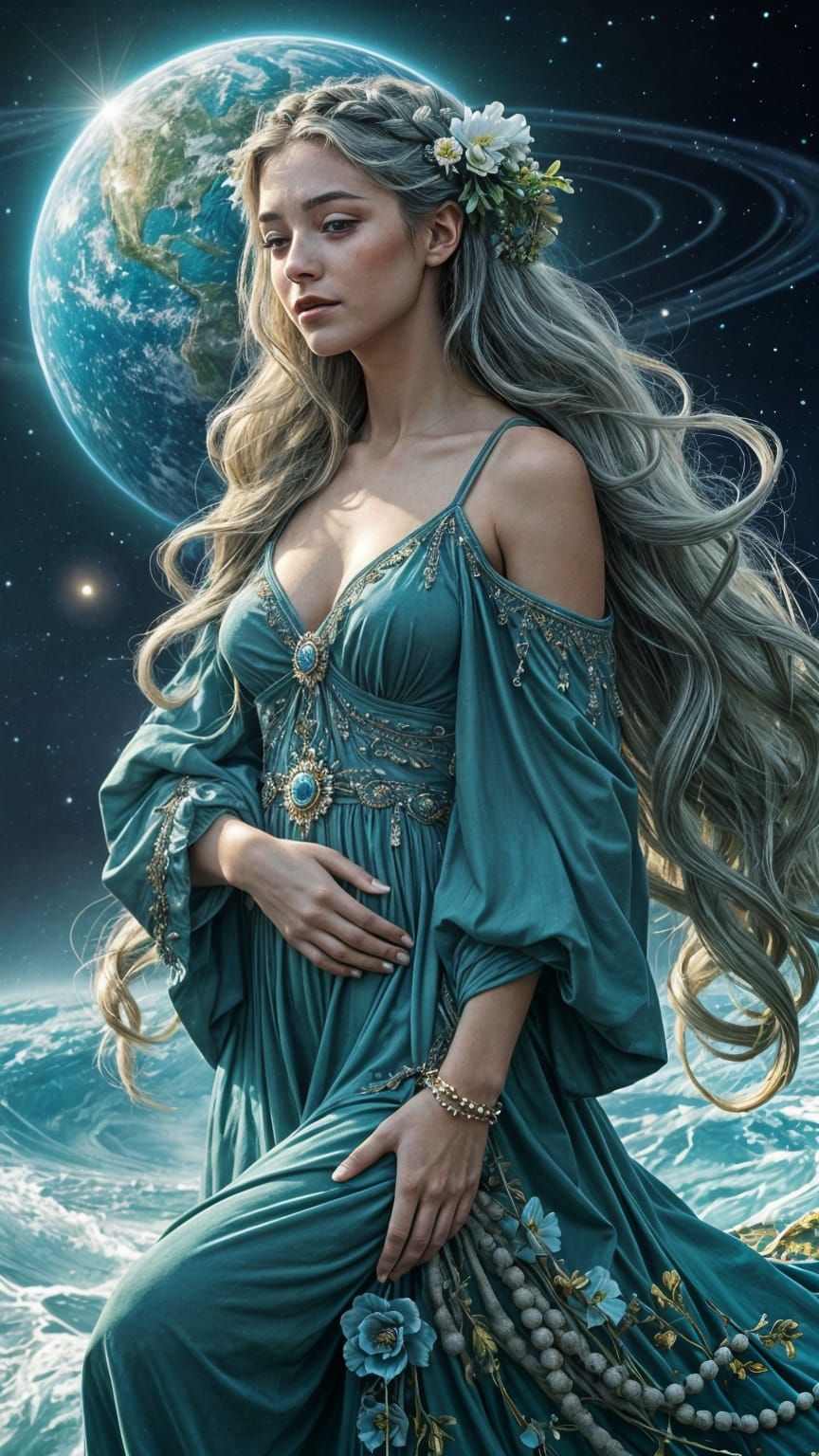 Gaia, Goddess of Earth, Cradling the World