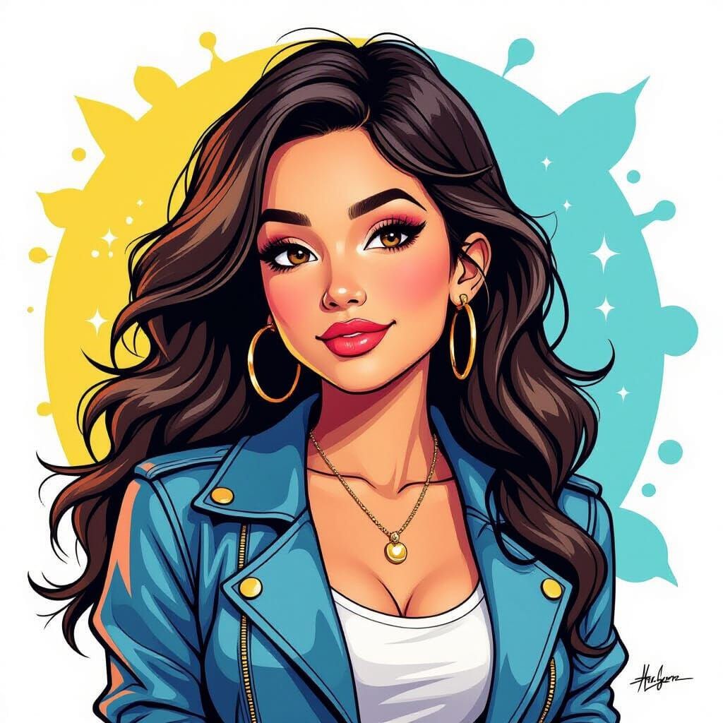 Lilimar Hernandez In Comic Book Art Style