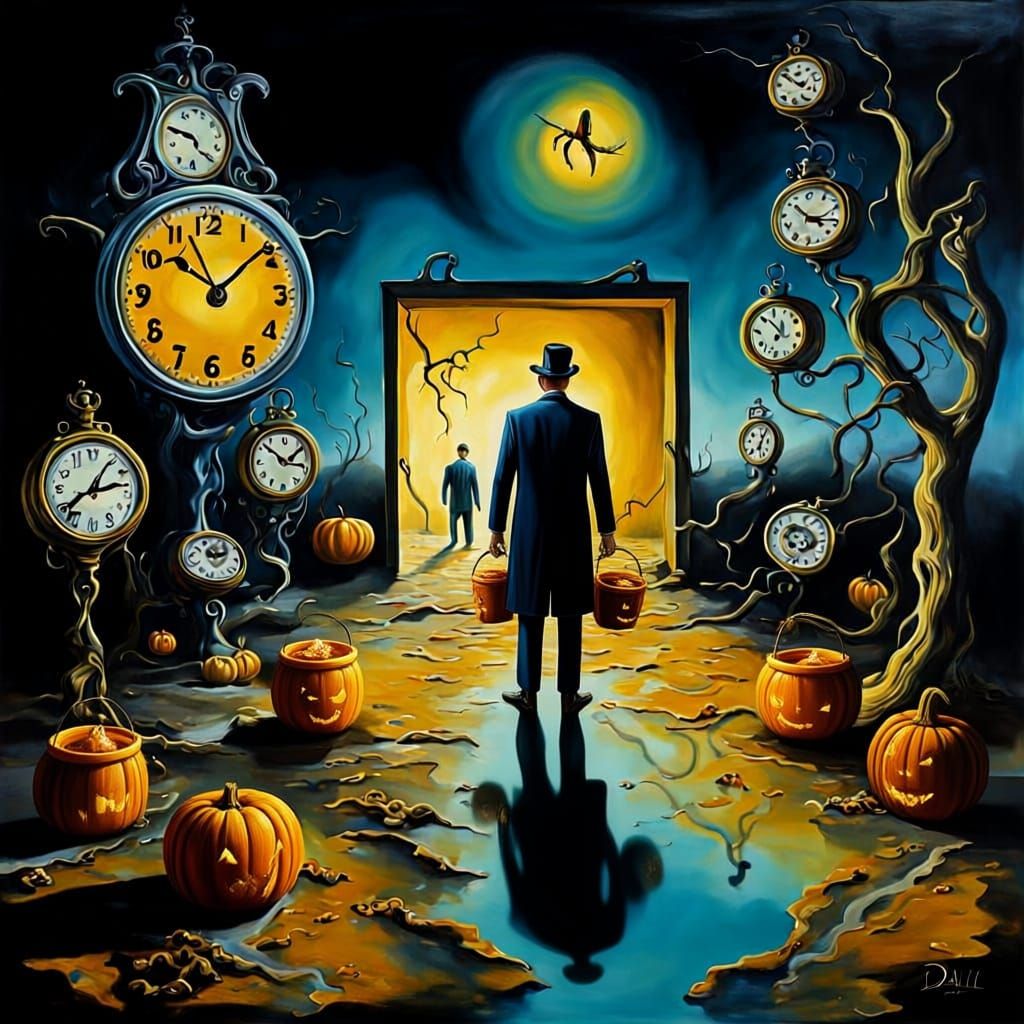 Sinister Figure Approaches for Halloween in Salvador Dali St...