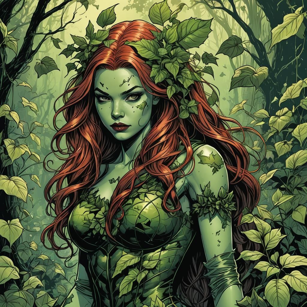 Anya Taylor Joy as Poison Ivy in Comic Art Style