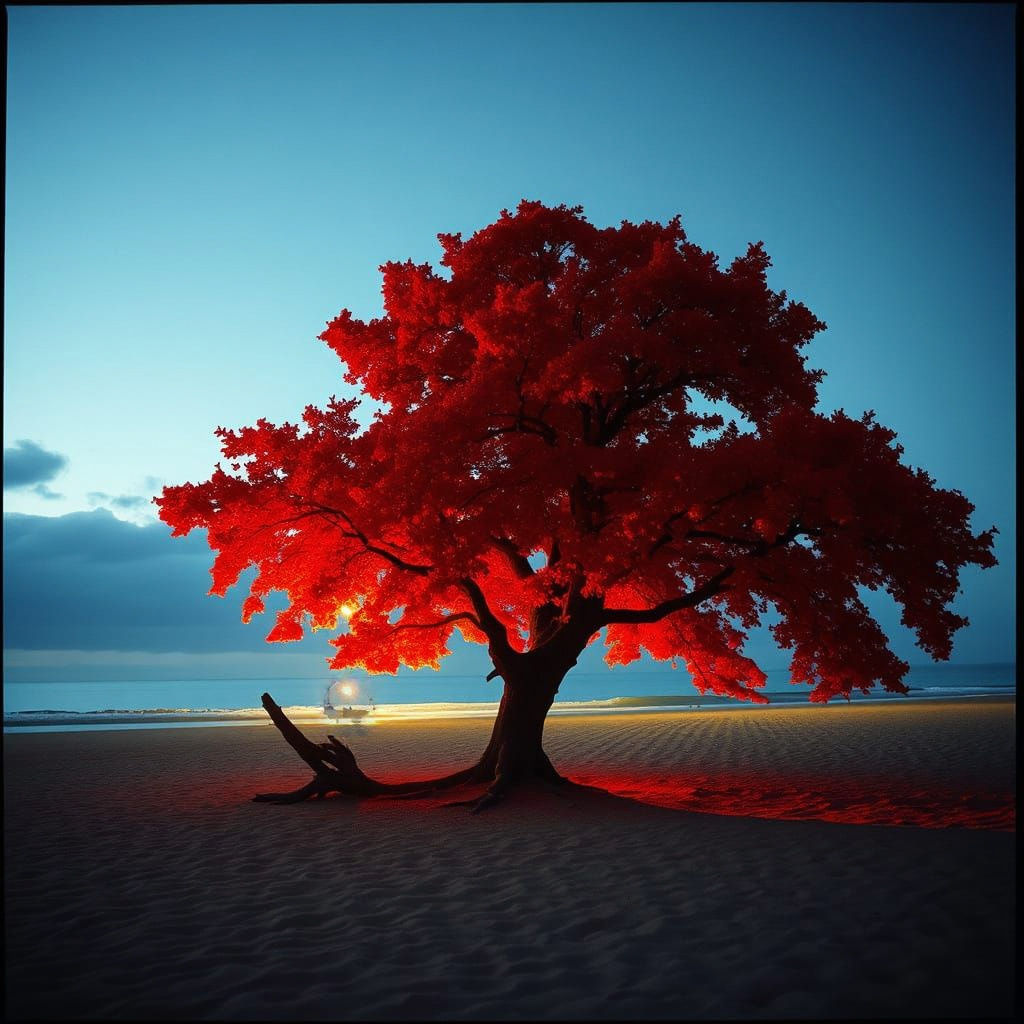 A red oak on the beach