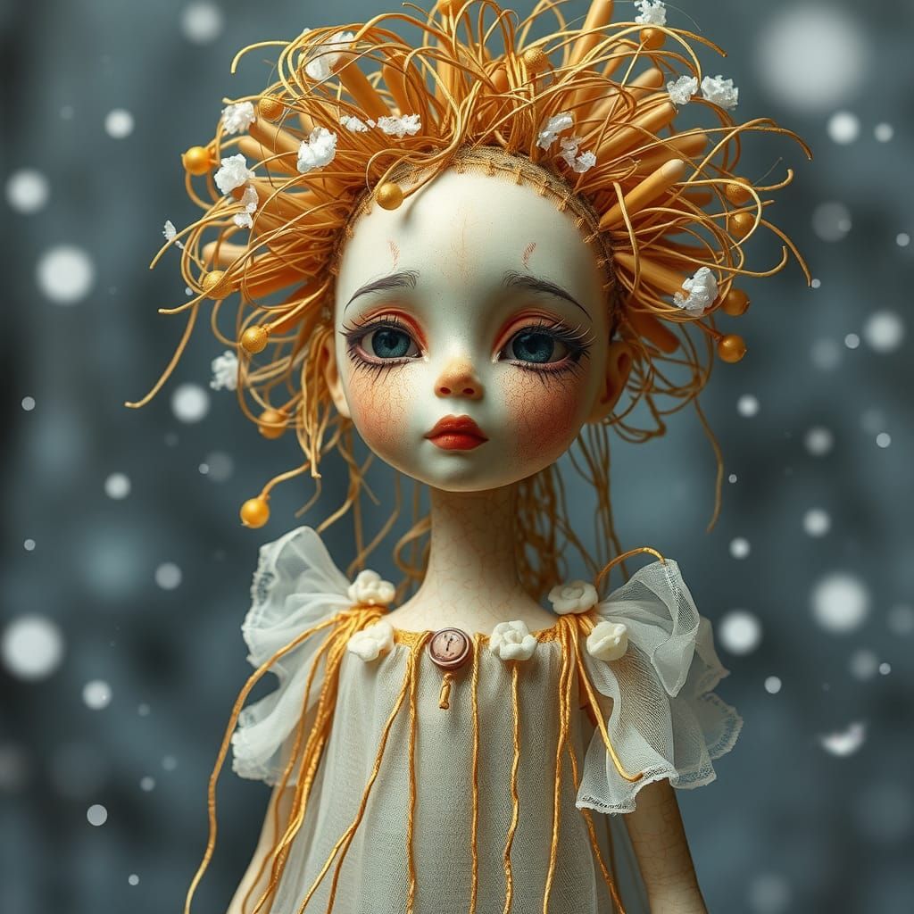 Lithophyte Doll Pierced with Gold Pins