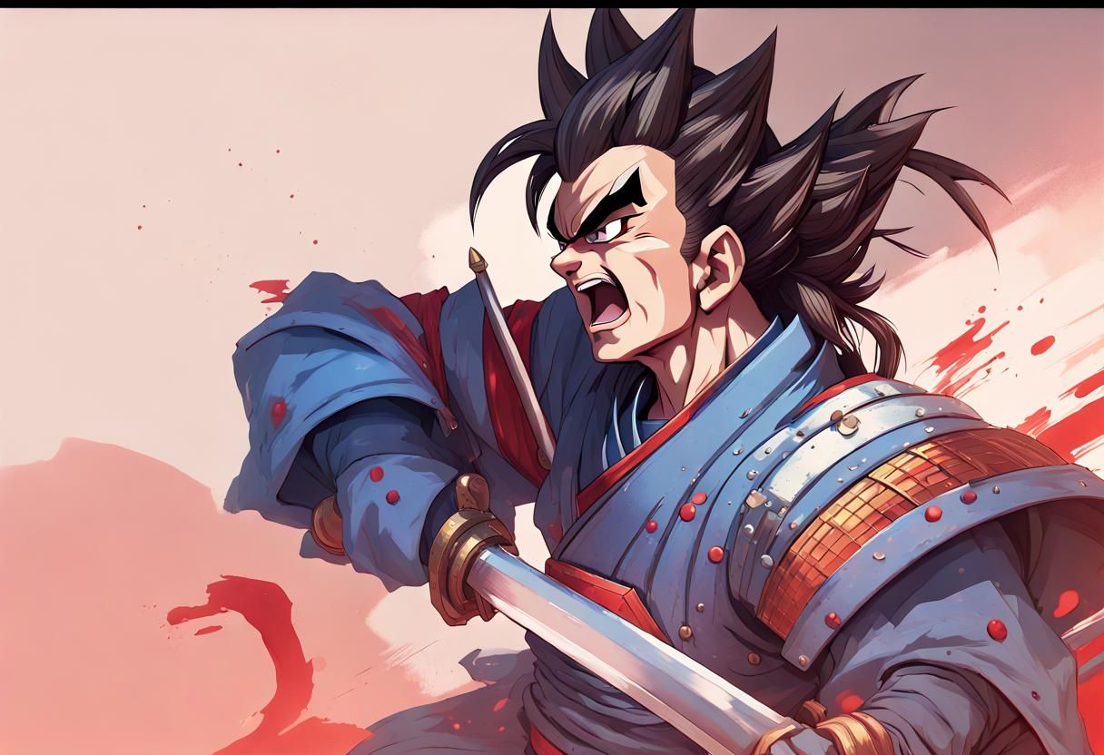 Samurai Vegeta Portrait in Dragonball Style