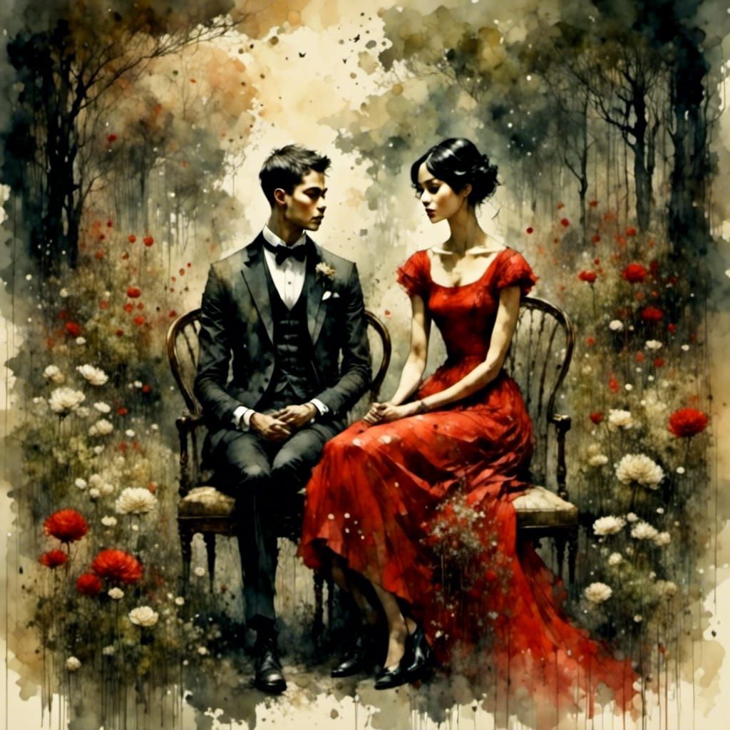 Children in Garden, 19th Century Oil Painting