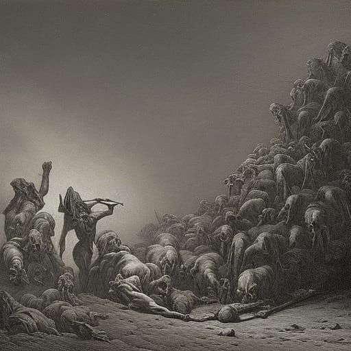 Gnawing Hunger: A Horror Illustration