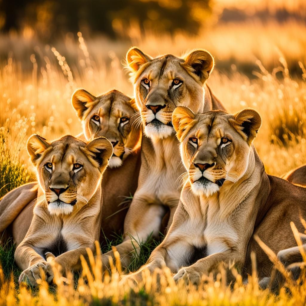 Lions in Savannah: Wildlife Photography at Golden Hour