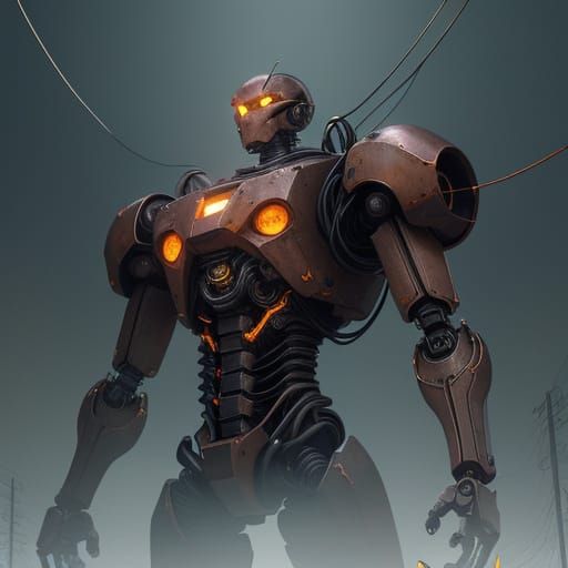 Ethereal Metal Form in Studio Ghibli-Inspired Anime Style