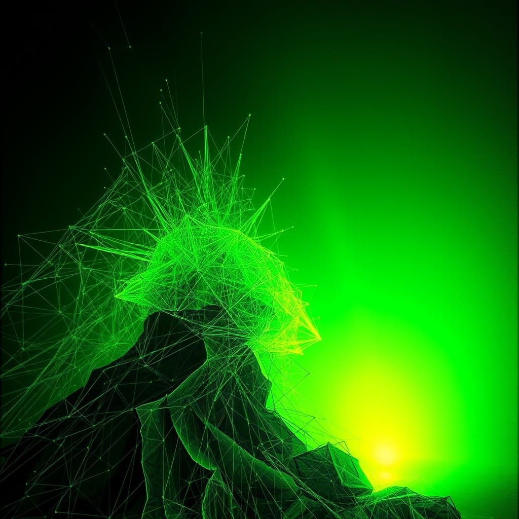 Hyperbolic Wireframe in Beksiński Style