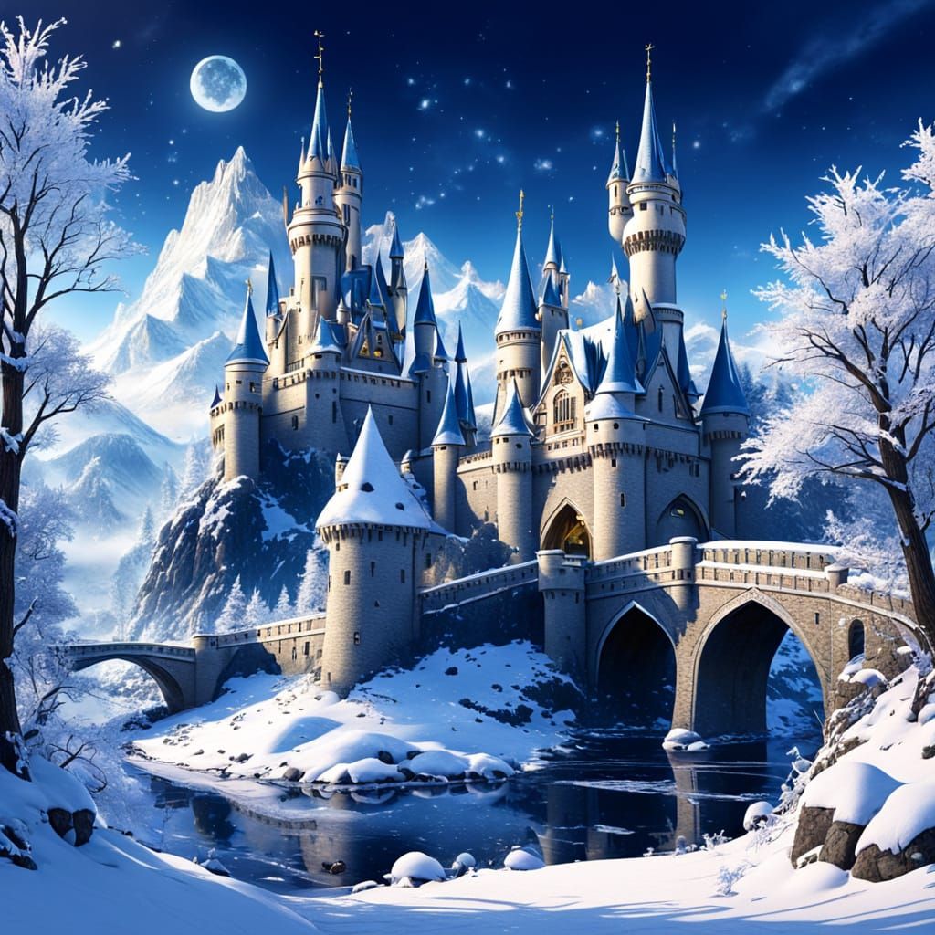 Magical Winter Kingdom Scene