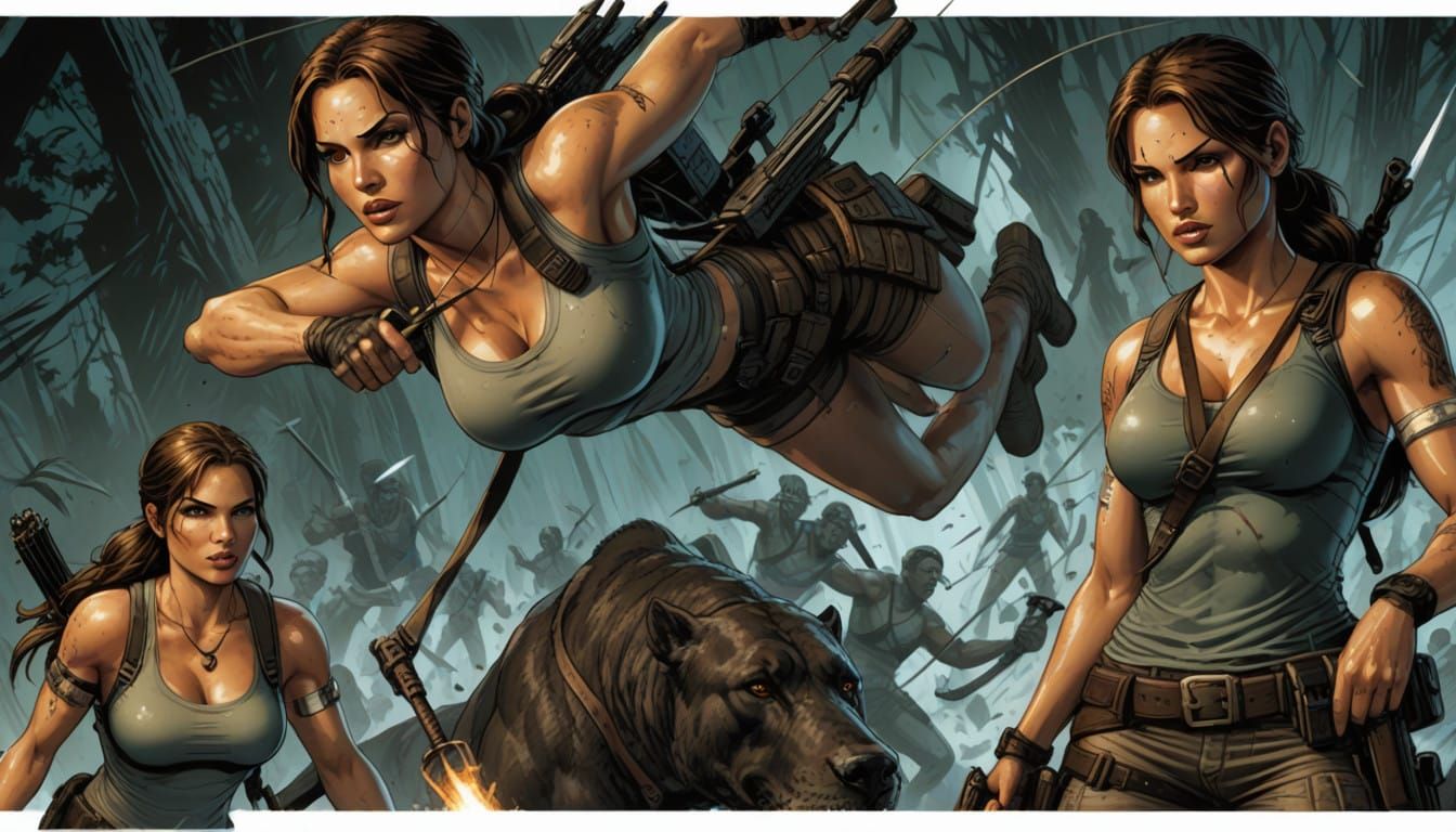 Lara Croft in Epic Comic Book Style