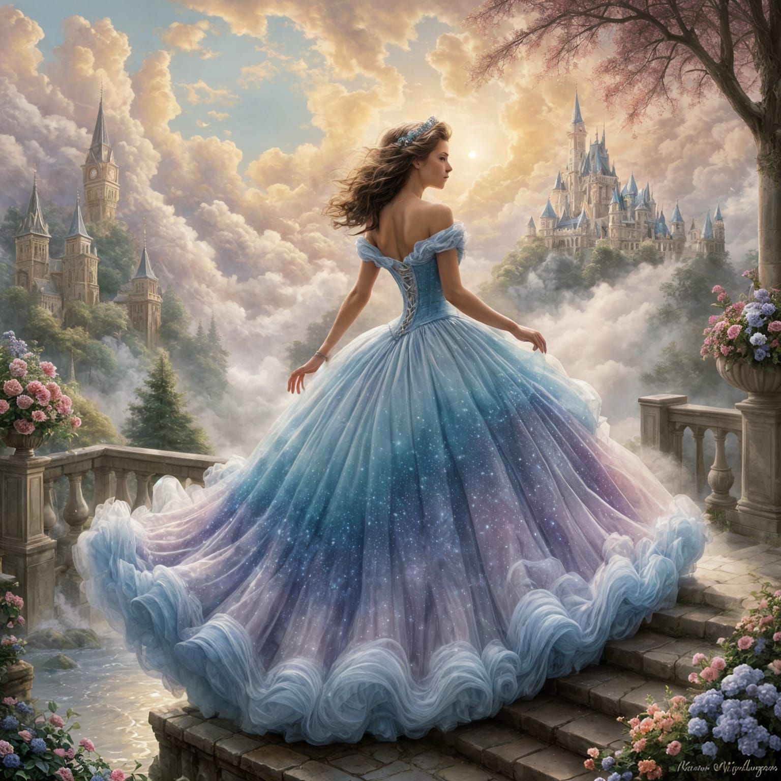Ethereal Cloud Ballgown in Fantasy Mist