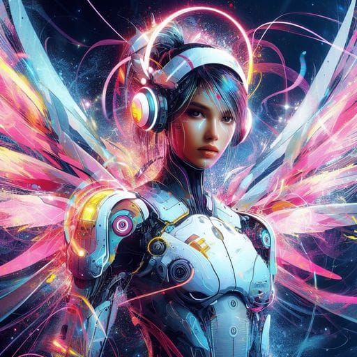 Futuristic Angel in Royo Style Splash Art