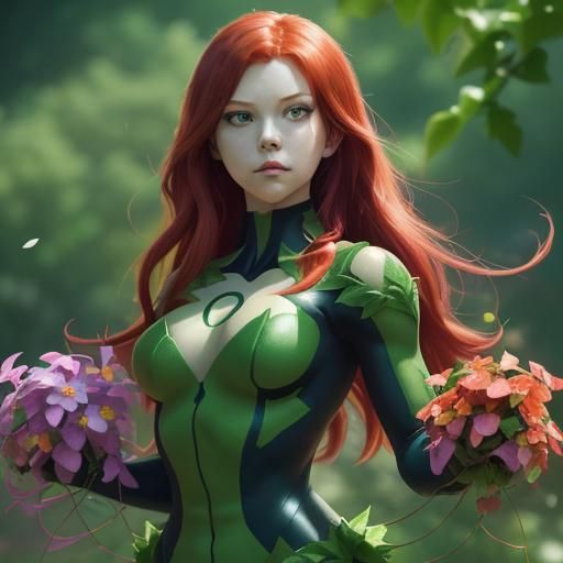 Poison Ivy as My Hero Academia Superhero in Anime Style