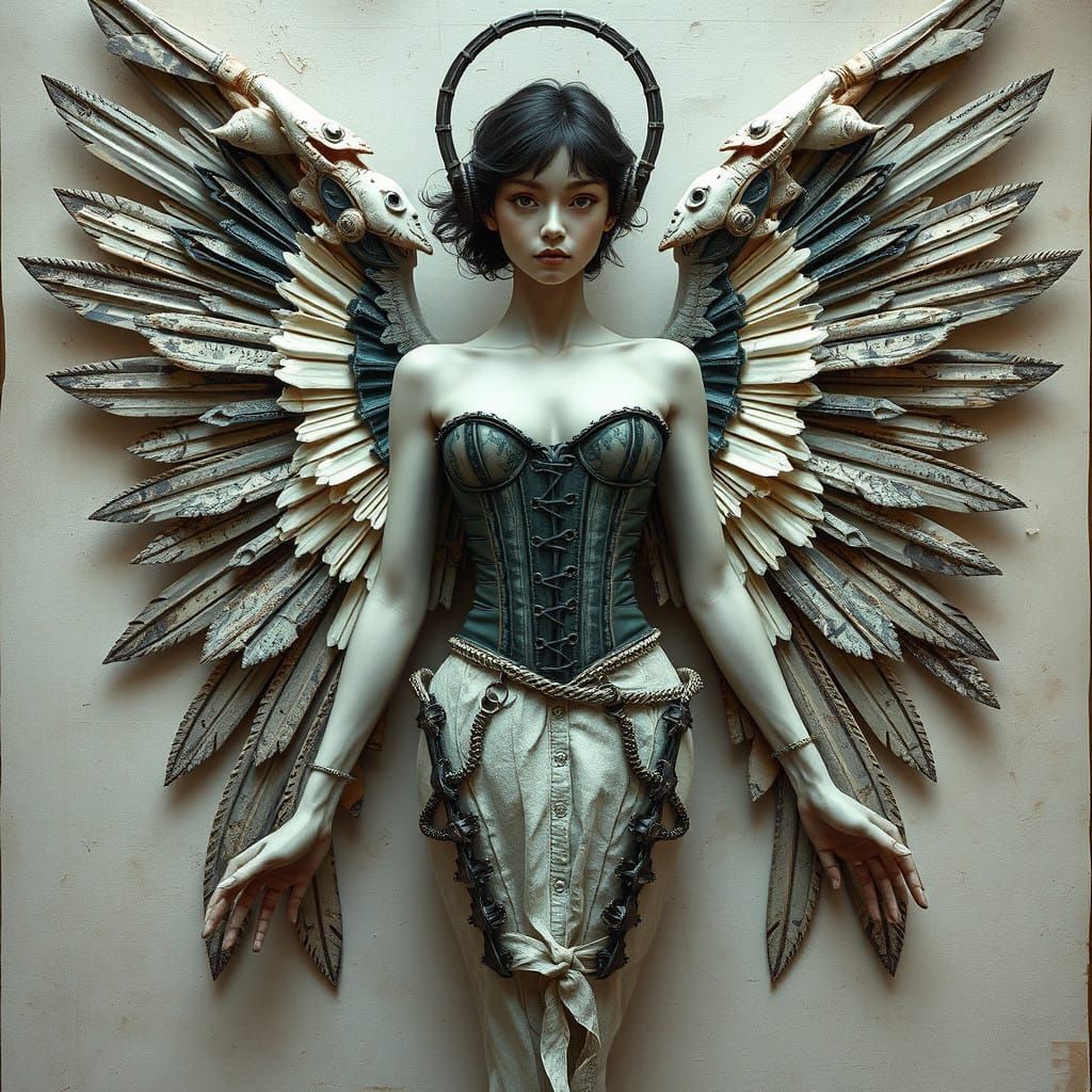 Cyberpunk Surrealist Angel in Harmony