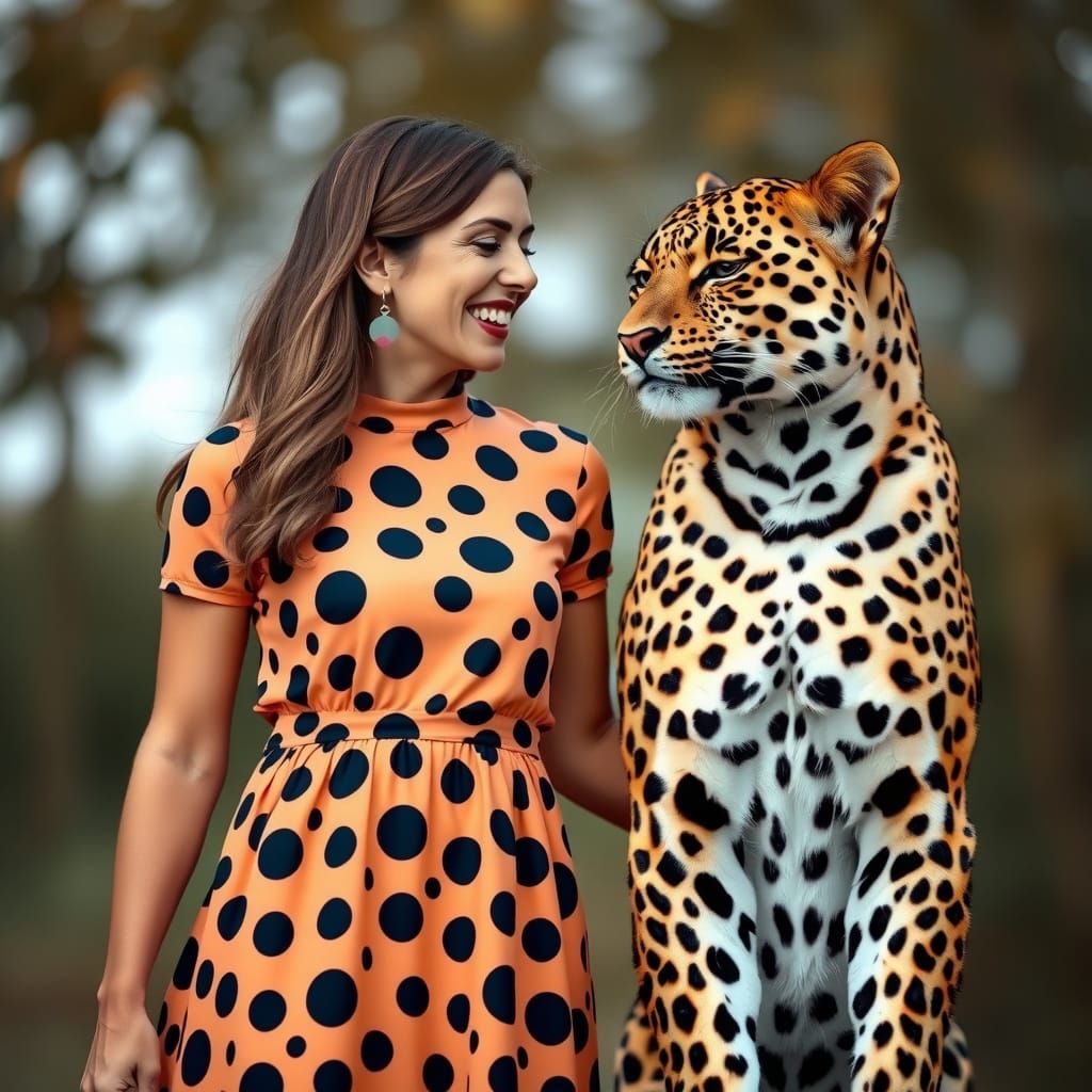 Polka Dot Dress and Leopard