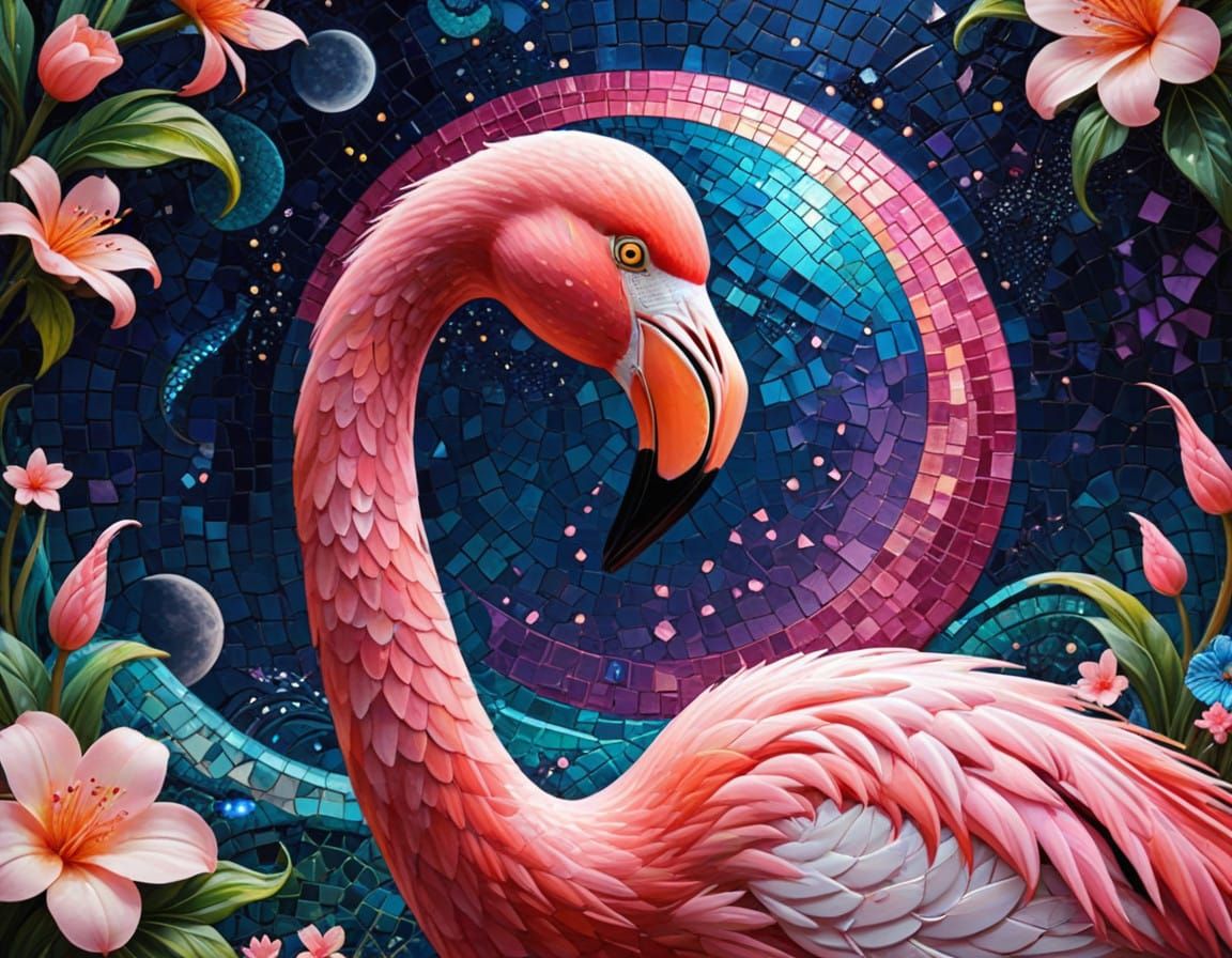🥉mosaic flamingo