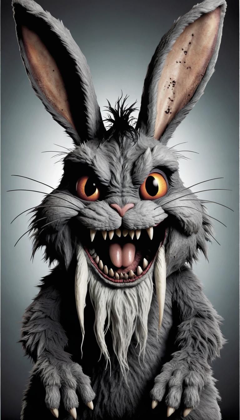 Creepy Cute Monster Rabbit Halloween Card Design