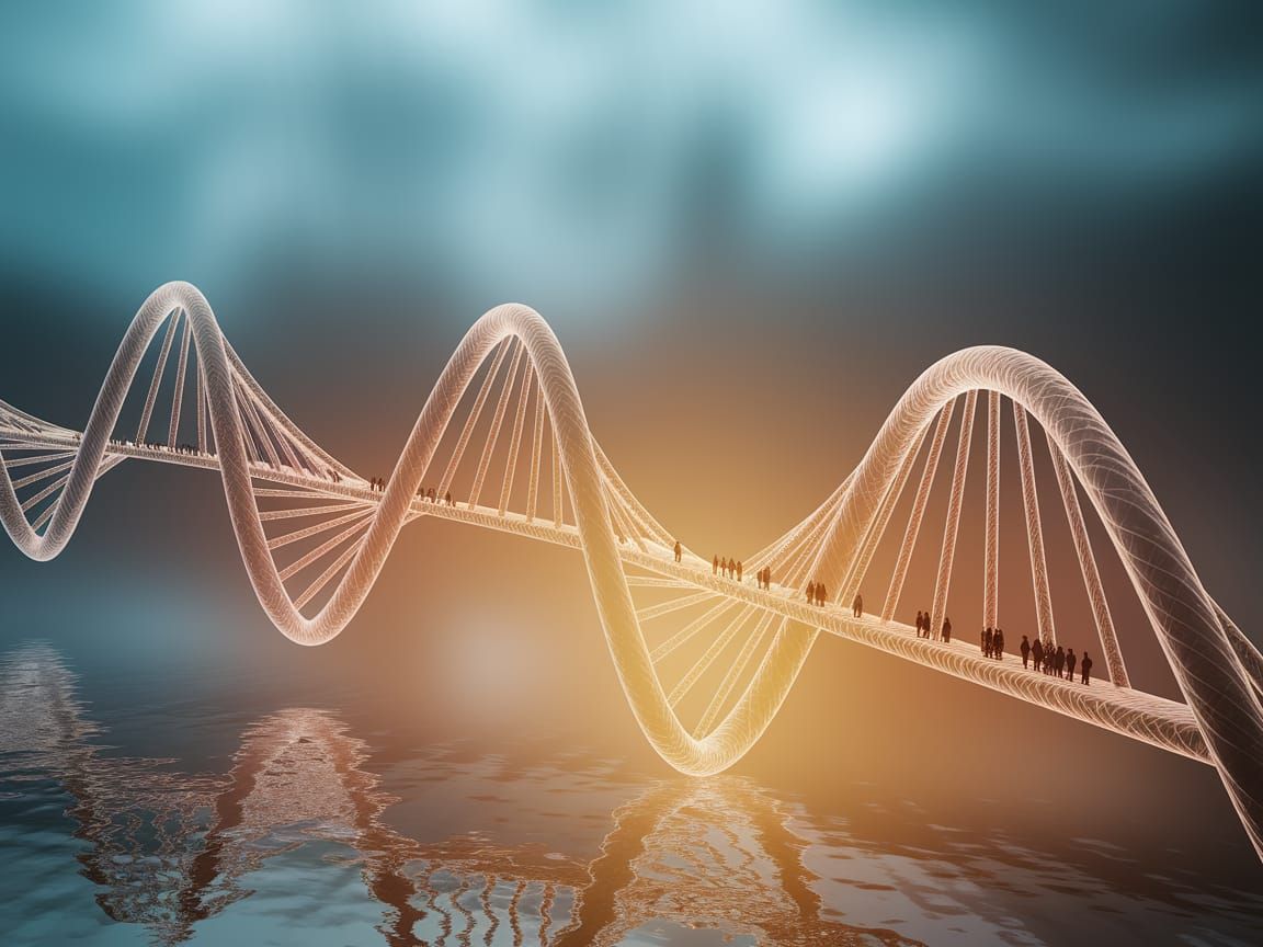 Ethereal DNA Helix Pathway in Digital Art Style