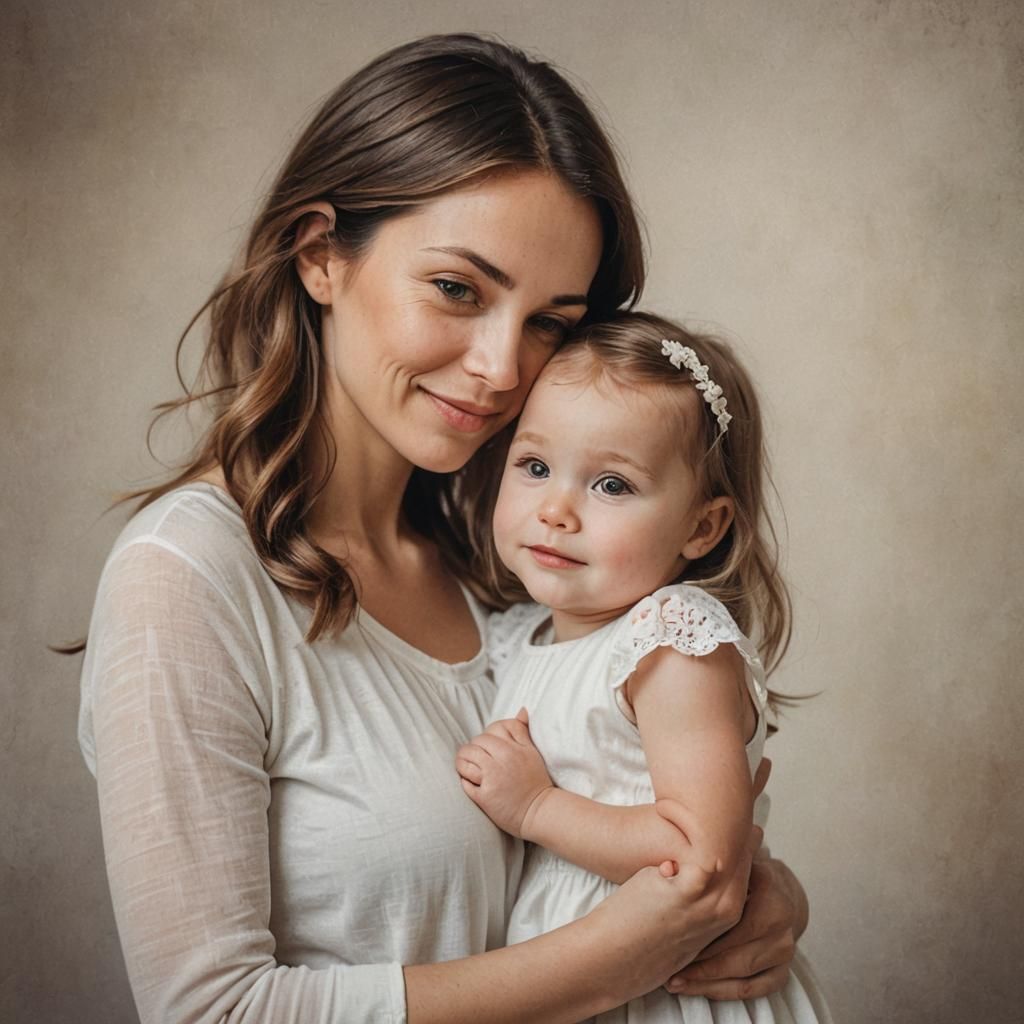 Tender Moment: Mother and Daughter Portrait