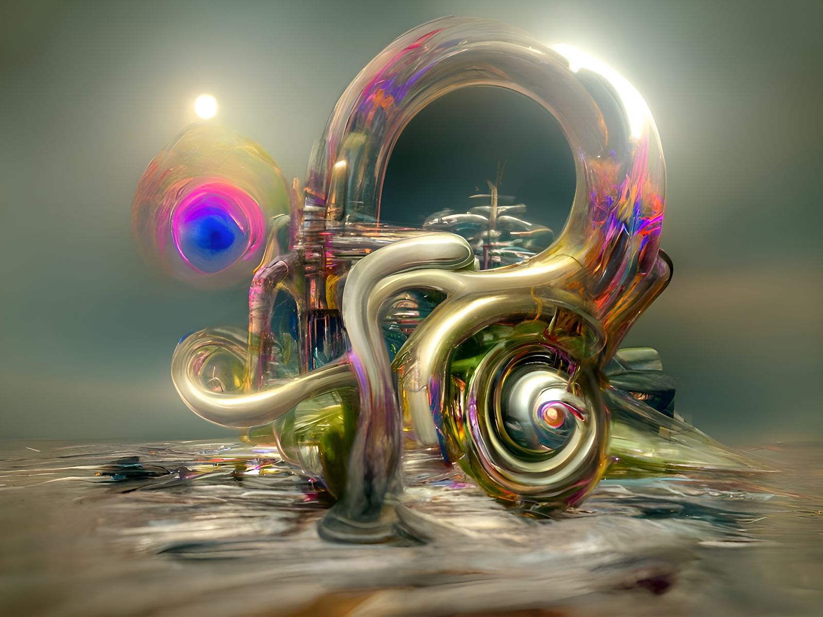 Cosmic Hypersurrealism in Psychedelic Art Brut Style