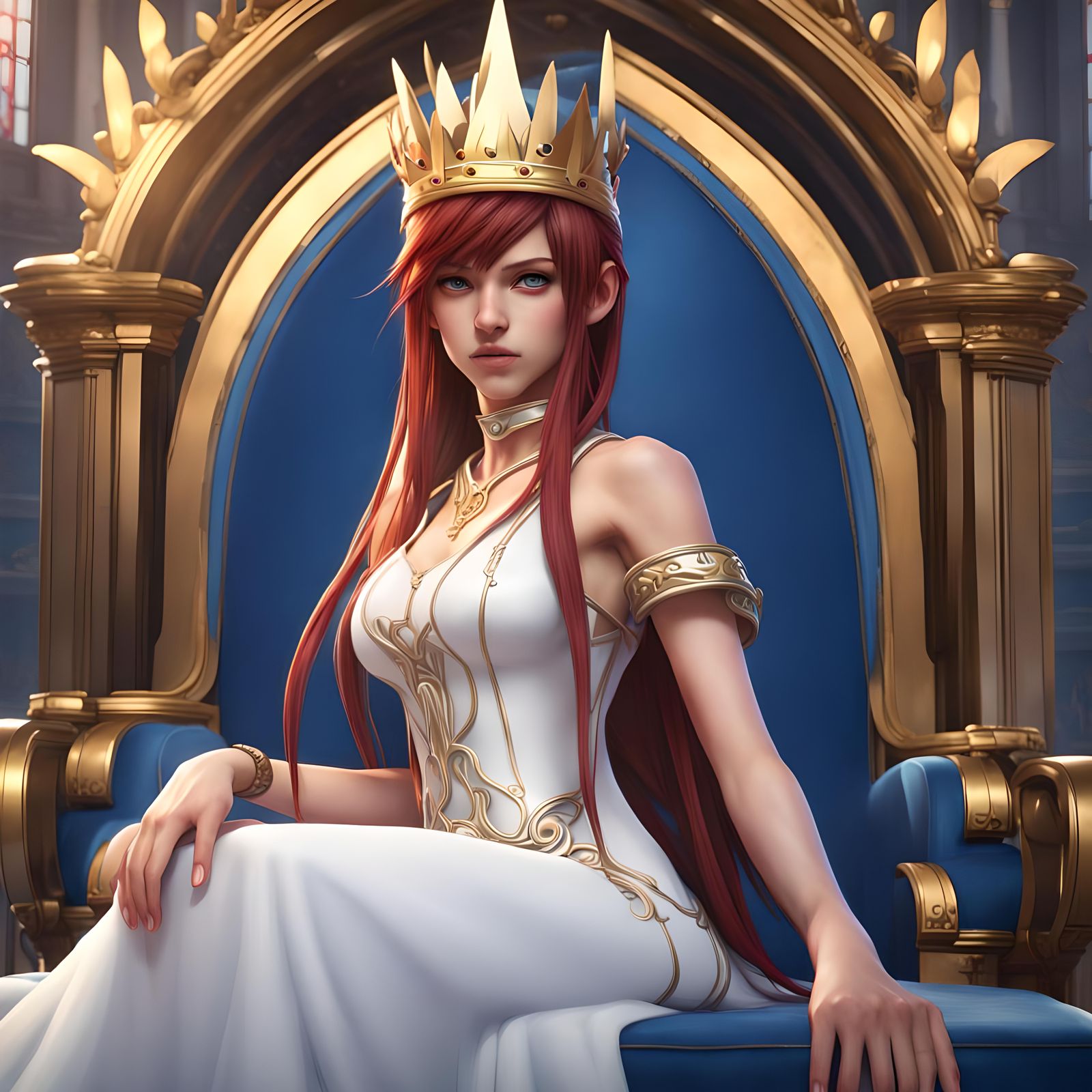 Kairi Portrait with Crown in Hyperdetailed Style