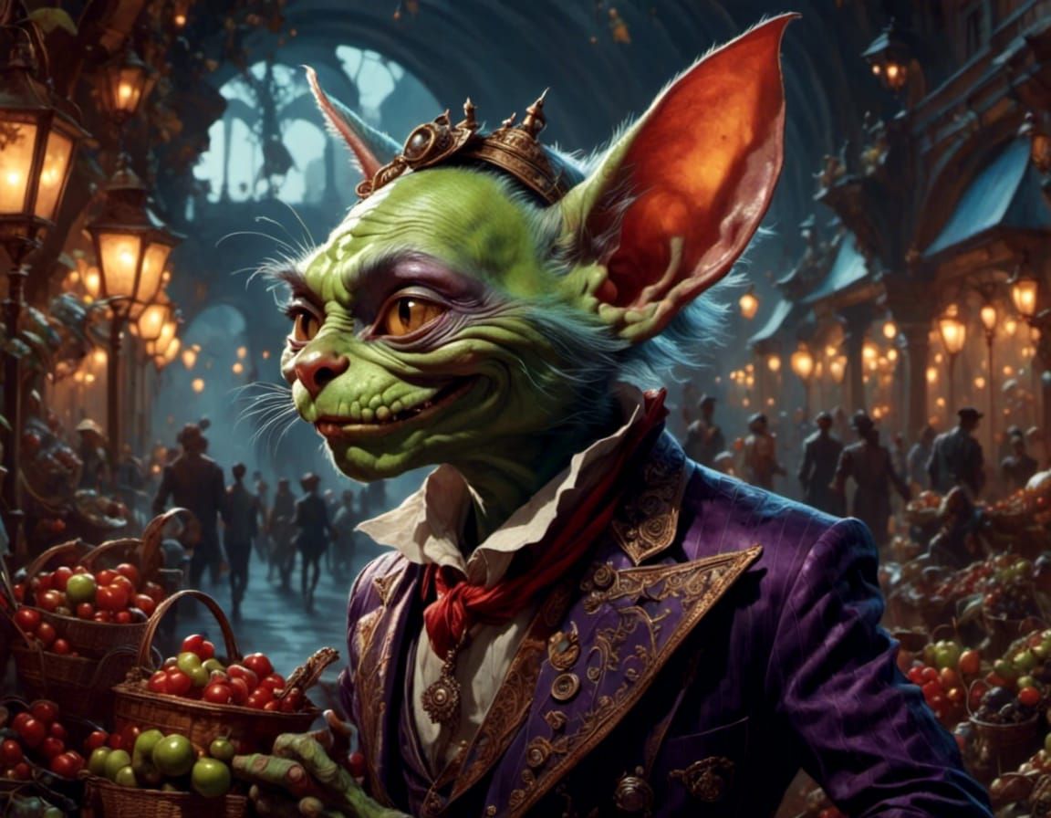 Goblin Cat At Outdoor Market