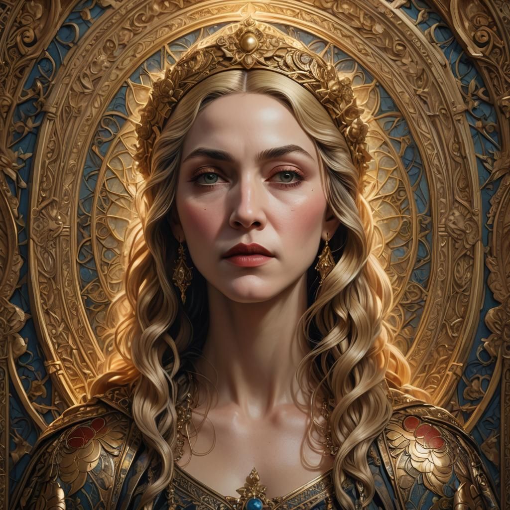 Madonna Portrait in Art Nouveau Style